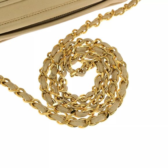 CHANEL CC Mini Matelasse Tassel Chain Shoulder Bag Leather BE Vintage - Picture 11 of 16